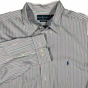 Ralph Lauren‎ Classic Fit Men's Cotton Stripe Long Sleeve Button Sz XXL